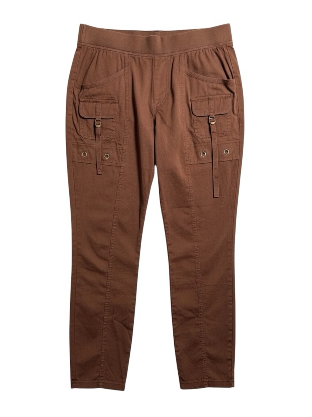 XCVI Wearables Brown Cargo Utility Pants Tapered Leg Pocket Detail Medium